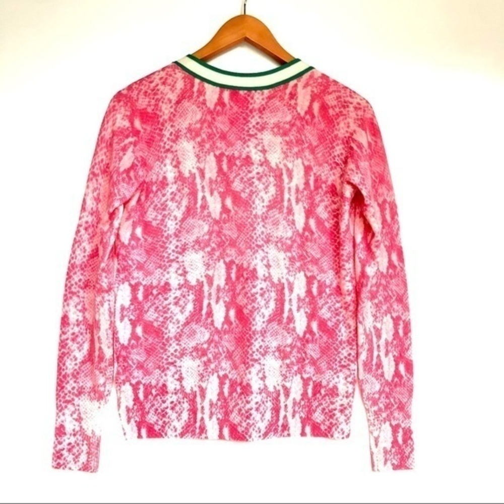 Juicy Couture Pink Python Print Wool Cardigan S - image 7